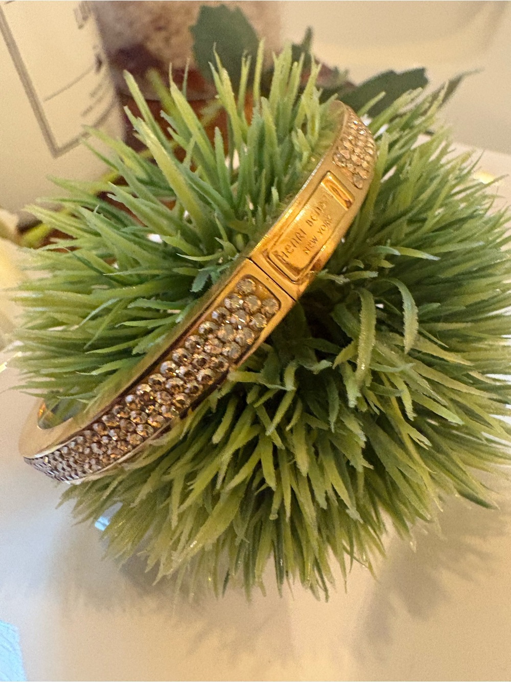 Gold Crystal Pavé Bangle Bracelet - Picture 4 of 5